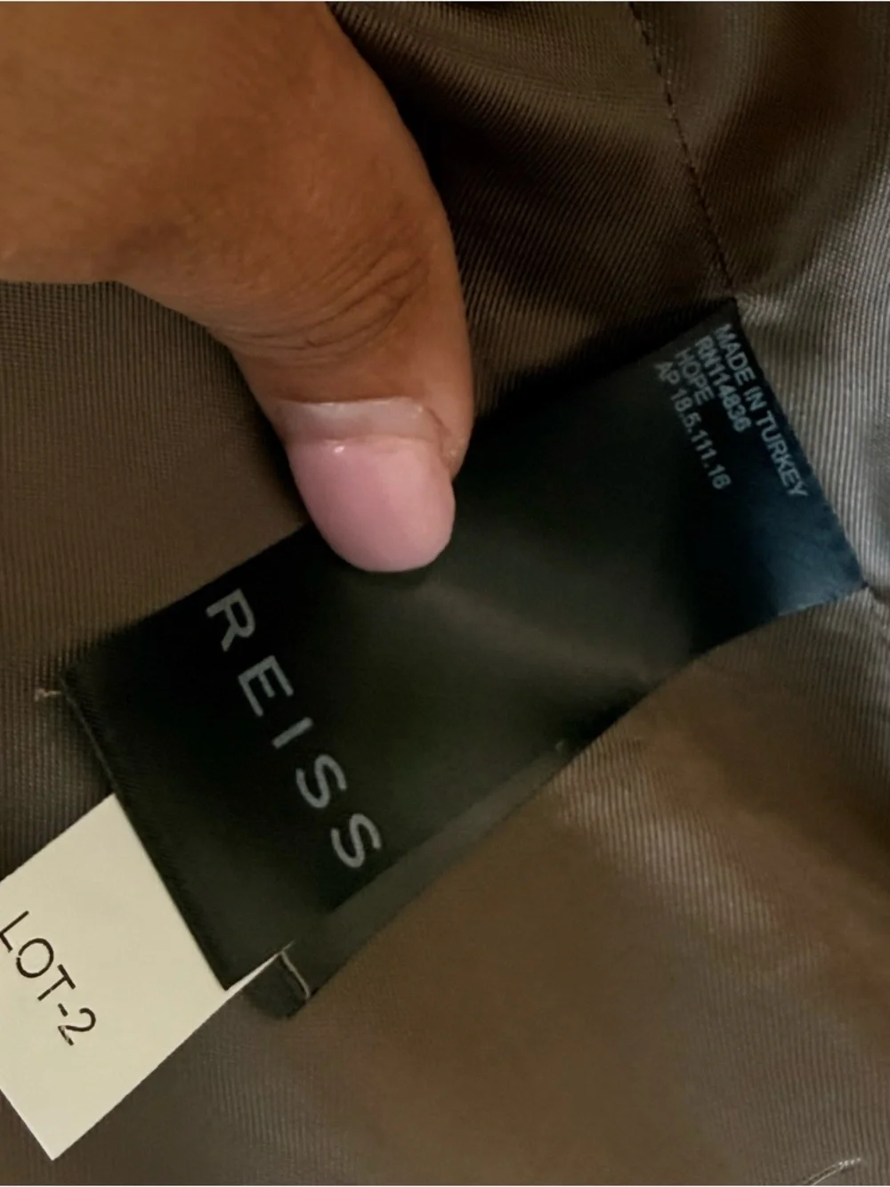 REISS Hope Single Breasted‎ Cotton Blazer Taupe size 12